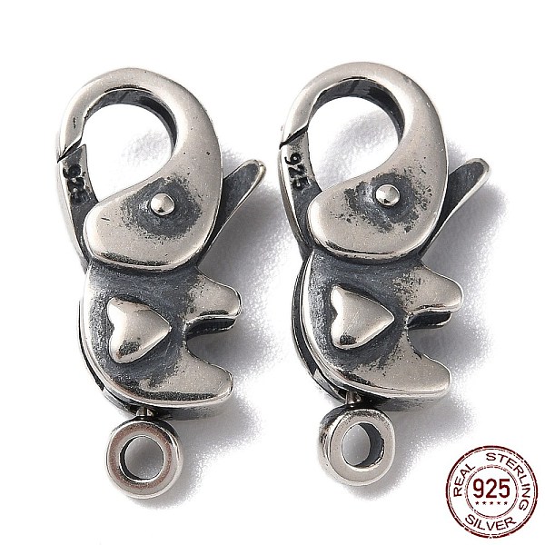 PandaHall 925 Thailand Sterling Silver Lobster Claw Clasps, Elephant with Heart, with 925 Stamp, Antique Silver, 20x10x5mm, Hole: 1.8mm...
PandaHall 925 Thailand Sterling Silver Lobster Claw Clasps, Elephant with Heart, with 925 Stamp, Antique Silver, 20x10x5mm, Hole: 1.8mm...