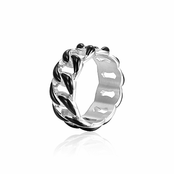 PandaHall Stainless Steel Enamel Curb Chains Finger Rings, Black, US Size 7(17.3mm) Stainless Steel Black
PandaHall Stainless Steel Enamel Curb Chains Finger Rings, Black, US Size 7(17.3mm) Stainless Steel Black