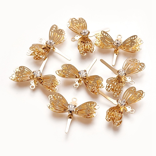 PandaHall Brass Pendants, with Cubic Zirconia, Dragonfly, Nickel Free, Clear, Real 18K Gold Plated, 18.2x22x4.1mm, Hole: 1.2mm Brass+Cubic...
PandaHall Brass Pendants, with Cubic Zirconia, Dragonfly, Nickel Free, Clear, Real 18K Gold Plated, 18.2x22x4.1mm, Hole: 1.2mm Brass+Cubic...