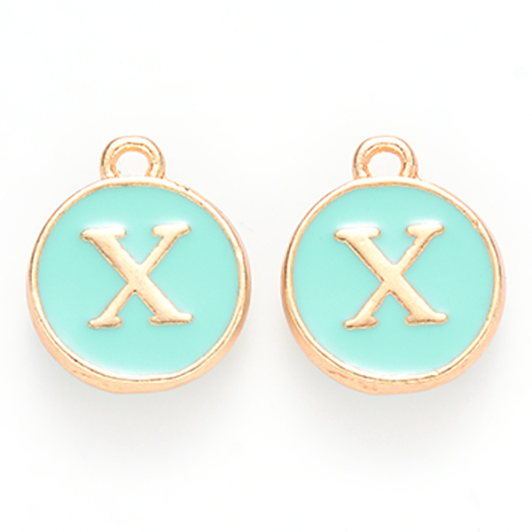 PandaHall Golden Plated Alloy Enamel Charms, Cadmium Free & Lead Free, Enamelled Sequins, Flat Round with Letter, Turquoise, Letter.X..., Green
PandaHall Golden Plated Alloy Enamel Charms, Cadmium Free & Lead Free, Enamelled Sequins, Flat Round with Letter, Turquoise, Letter.X..., Green