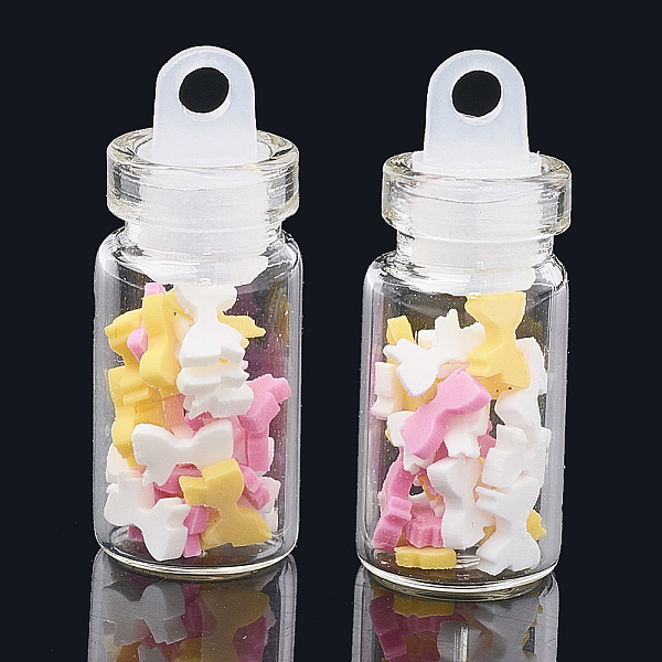 PandaHall Handmade Polymer Clay Nail Art Decoration Accessories, with Glass Wishing Bottle and CCB Plastic Bottle Stopper, Bowknot, Colorful...
PandaHall Handmade Polymer Clay Nail Art Decoration Accessories, with Glass Wishing Bottle and CCB Plastic Bottle Stopper, Bowknot, Colorful...