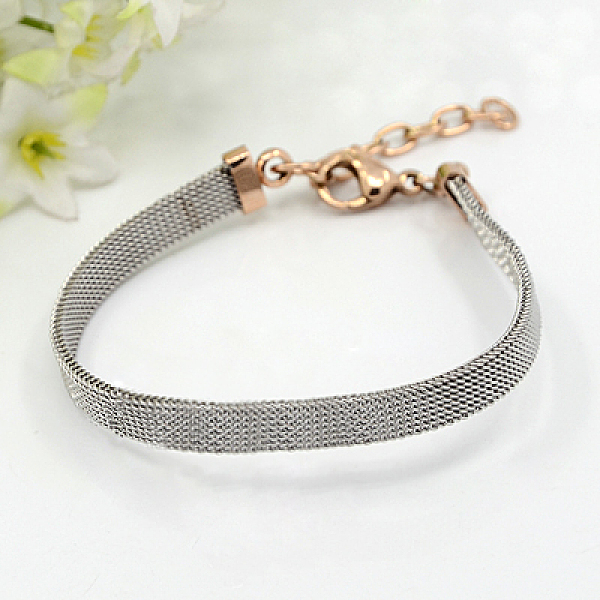 PandaHall 304 Stainless Steel Mesh Bracelets, with Lobster Claw Clasps, Stainless Steel Color & Rose Gold, 6-1/4 inch(160mm) 304 Stainless...
PandaHall 304 Stainless Steel Mesh Bracelets, with Lobster Claw Clasps, Stainless Steel Color & Rose Gold, 6-1/4 inch(160mm) 304 Stainless...
