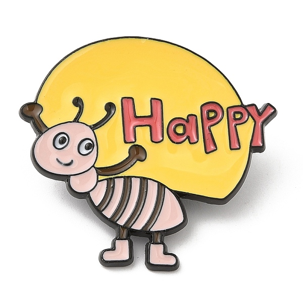 PandaHall Alloy Enamel Pins, Ant Brooches, Electrophoresis Black, Word Happy, 30.5x33.5x1.5mm Alloy+Enamel Word Yellow
PandaHall Alloy Enamel Pins, Ant Brooches, Electrophoresis Black, Word Happy, 30.5x33.5x1.5mm Alloy+Enamel Word Yellow