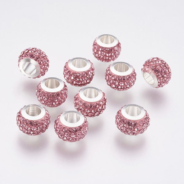 PandaHall 304 Stainless Steel European Beads, with Polymer Clay Rhinestone, Large Hole Beads, Rondelle, Light Rose, 11x7.5mm, Hole: 5mm..., Pink
PandaHall 304 Stainless Steel European Beads, with Polymer Clay Rhinestone, Large Hole Beads, Rondelle, Light Rose, 11x7.5mm, Hole: 5mm..., Pink