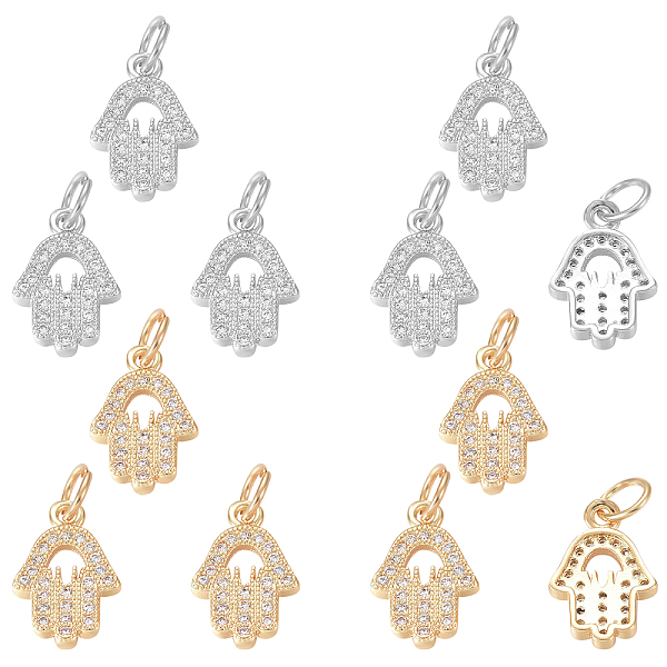 PandaHall 12Pcs 2 Colors Brass Micro Pave Clear Cubic Zirconia Charms, with Jump Rings, Hamsa Hand, Mixed Color, 13x9x2mm, Jump Ring...
PandaHall 12Pcs 2 Colors Brass Micro Pave Clear Cubic Zirconia Charms, with Jump Rings, Hamsa Hand, Mixed Color, 13x9x2mm, Jump Ring...