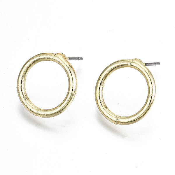 PandaHall Alloy Stud Earrings, with Steel Pins, Cadmium Free & Nickel Free & Lead Free, Ring, Light Gold, 15x14.5mm, Pin: 0.7mm Alloy Ring
PandaHall Alloy Stud Earrings, with Steel Pins, Cadmium Free & Nickel Free & Lead Free, Ring, Light Gold, 15x14.5mm, Pin: 0.7mm Alloy Ring