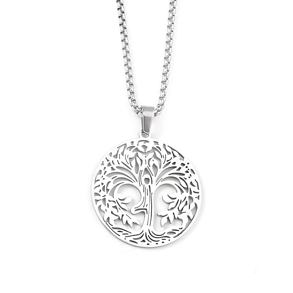 PandaHall 201 Stainless Steel Pendant Necklaces for Man, Tree with Flat Round with Tree of Life, Stainless Steel Color, 23.62 inch(60cm)...
PandaHall 201 Stainless Steel Pendant Necklaces for Man, Tree with Flat Round with Tree of Life, Stainless Steel Color, 23.62 inch(60cm)...