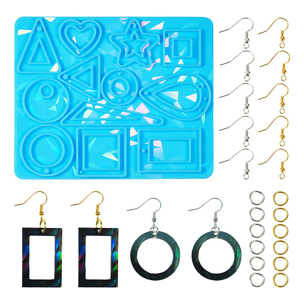 PandaHall 1Pc Triangle & Heart & Star Pendant Silicone Molds, with 40Pcs Brass Jump Rings & 40Pcs Earring Hooks, Sky Blue, 116x96x6mm, Hole...
PandaHall 1Pc Triangle & Heart & Star Pendant Silicone Molds, with 40Pcs Brass Jump Rings & 40Pcs Earring Hooks, Sky Blue, 116x96x6mm, Hole...