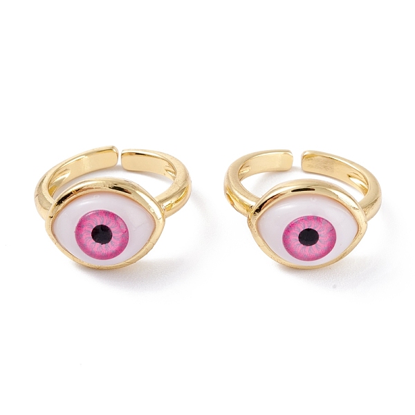 PandaHall Brass Cuff Rings, Open Rings, with Resin Beads, Long-Lasting Plated, Real 18K Gold Plated, Evil Eye, Pink, 3mm, Inner Diameter...
PandaHall Brass Cuff Rings, Open Rings, with Resin Beads, Long-Lasting Plated, Real 18K Gold Plated, Evil Eye, Pink, 3mm, Inner Diameter...