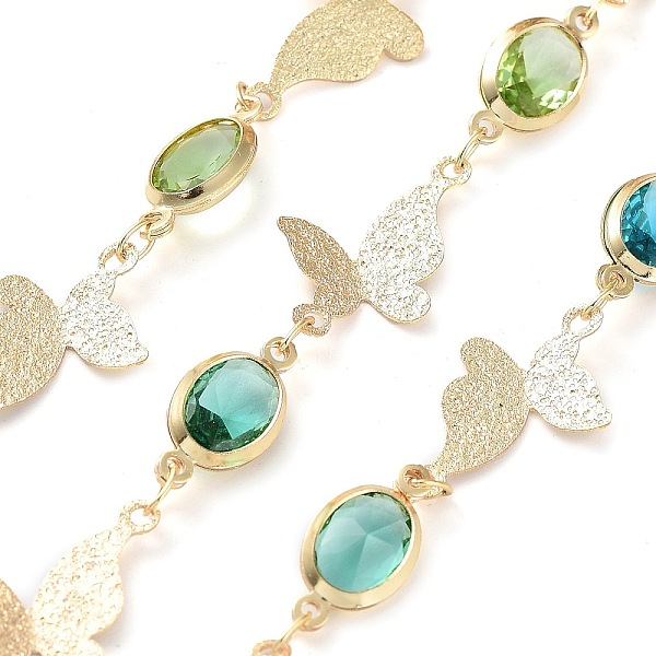 PandaHall Handmade Brass Oval & Butterfly Link Chains, with Colorful Glass Beaded, with Spool, Soldered, Real 18K Gold Plated, Butterfly...
PandaHall Handmade Brass Oval & Butterfly Link Chains, with Colorful Glass Beaded, with Spool, Soldered, Real 18K Gold Plated, Butterfly...