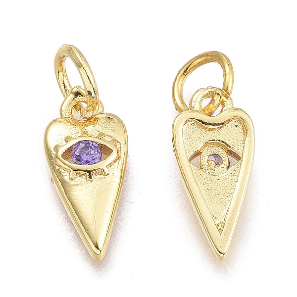 PandaHall Brass Micro Pave Cubic Zirconia Pendants, with Jump Ring, Heart with Eye, Real 18K Gold Plated, Lilac, 12x5.5x2.3mm, Jump Rings..., Purple
PandaHall Brass Micro Pave Cubic Zirconia Pendants, with Jump Ring, Heart with Eye, Real 18K Gold Plated, Lilac, 12x5.5x2.3mm, Jump Rings..., Purple