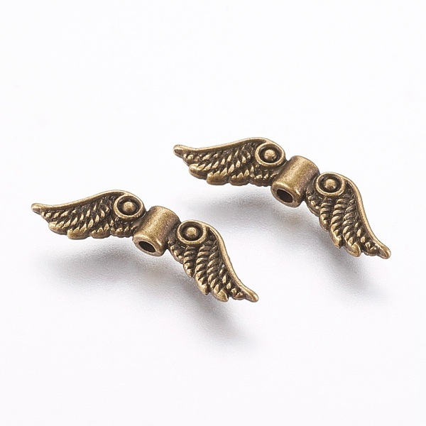 PandaHall Tibetan Style Alloy Beads, Cadmium Free &, Lead Free, Antique Bronze Color, Wing, Size: about 7mm long, 23mm wide, 3mm thick, hole...
PandaHall Tibetan Style Alloy Beads, Cadmium Free &, Lead Free, Antique Bronze Color, Wing, Size: about 7mm long, 23mm wide, 3mm thick, hole...