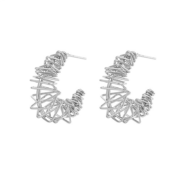 PandaHall 304 Stainless Steel Wire Wrap Stud Earrings, Half Hoop Earrings, Stainless Steel Color, 30.2x12mm 304 Stainless Steel
PandaHall 304 Stainless Steel Wire Wrap Stud Earrings, Half Hoop Earrings, Stainless Steel Color, 30.2x12mm 304 Stainless Steel