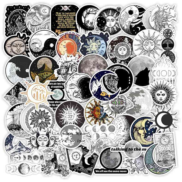 PandaHall 50Pcs The Sun and Moon Planet Stickers, for Laptop Scrapbook Phone Notebooks Diary, Moon Pattern, 40~60mm, 50pcs/set Plastic Moon..., Black
PandaHall 50Pcs The Sun and Moon Planet Stickers, for Laptop Scrapbook Phone Notebooks Diary, Moon Pattern, 40~60mm, 50pcs/set Plastic Moon..., Black