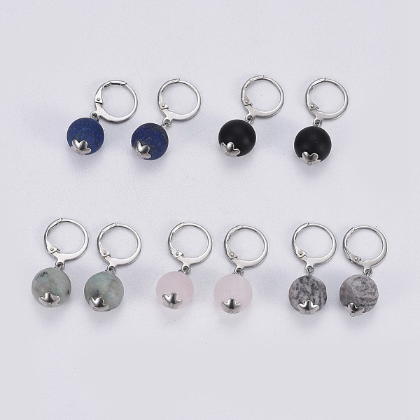 PandaHall Natural Gemstone Leverback Earrings, with 304 Stainless Steel Leverback Earring Findings, Round, 30mm, Pendant: 10~10.5mm, Pin...
PandaHall Natural Gemstone Leverback Earrings, with 304 Stainless Steel Leverback Earring Findings, Round, 30mm, Pendant: 10~10.5mm, Pin...