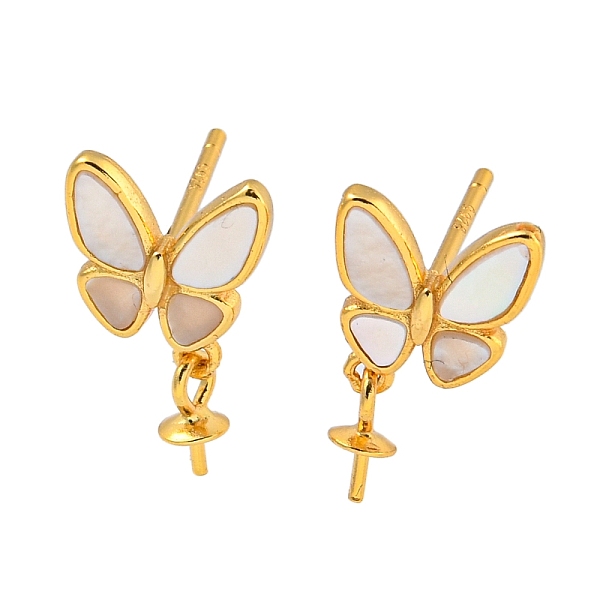 PandaHall 925 Sterling Silver Stud Earrings Findings, with Shell Butterfly, Real 18K Gold Plated, 14x8mm, Pin: 1x11mm Sterling Silver...
PandaHall 925 Sterling Silver Stud Earrings Findings, with Shell Butterfly, Real 18K Gold Plated, 14x8mm, Pin: 1x11mm Sterling Silver...
