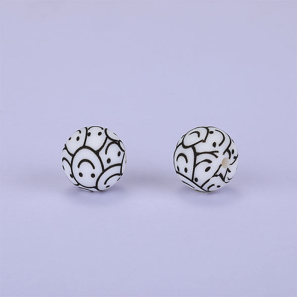 PandaHall Printed Round Silicone Focal Beads, White, 15x15mm, Hole: 2mm Silicone Round White
PandaHall Printed Round Silicone Focal Beads, White, 15x15mm, Hole: 2mm Silicone Round White