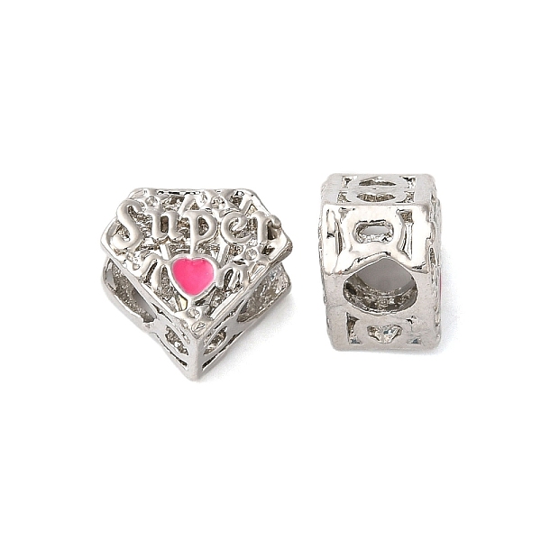 PandaHall Rack Plating Alloy Enamel European Beads, Cadmium Free & Nickel Free & Lead Free, Large Hole Beads, Heart with Word Super Mom...
PandaHall Rack Plating Alloy Enamel European Beads, Cadmium Free & Nickel Free & Lead Free, Large Hole Beads, Heart with Word Super Mom...