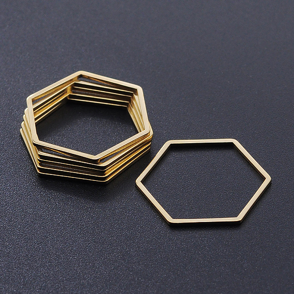 PandaHall 201 Stainless Steel Linking Rings, Laser Cut, Hexagon, Golden, 20x23x1mm, Inner Size: 18.5x20mm 201 Stainless Steel Hexagon
PandaHall 201 Stainless Steel Linking Rings, Laser Cut, Hexagon, Golden, 20x23x1mm, Inner Size: 18.5x20mm 201 Stainless Steel Hexagon