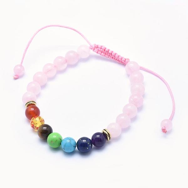 PandaHall Natural Rose Quartz Braided Bead Bracelets, with Alloy Spacer Beads and Nylon Cord, 2-1/4 inch(57mm) Rose Quartz Pink
PandaHall Natural Rose Quartz Braided Bead Bracelets, with Alloy Spacer Beads and Nylon Cord, 2-1/4 inch(57mm) Rose Quartz Pink