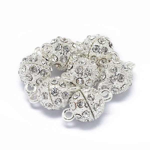PandaHall Rack Plating Alloy Magnetic Clasps with Loops, N45 Grade Strong Magnet, with Grade A Rhinestone, Long-Lasting Plated, Round, 925..., Clear
PandaHall Rack Plating Alloy Magnetic Clasps with Loops, N45 Grade Strong Magnet, with Grade A Rhinestone, Long-Lasting Plated, Round, 925..., Clear