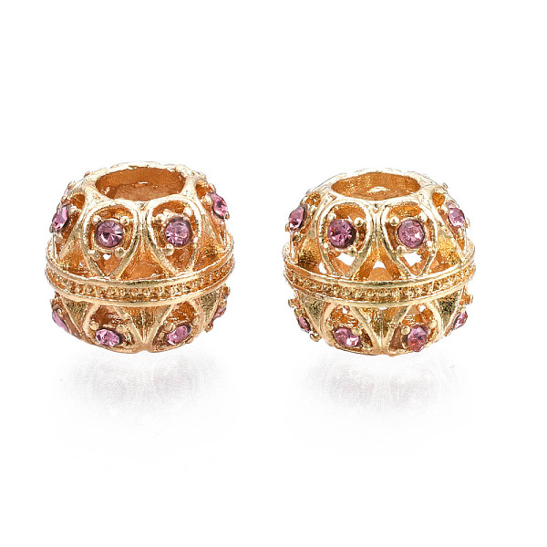 PandaHall Rack Plating Alloy European Beads, Large Hole Beads, with Rhinestone, Cadmium Free & Nickel Free & Lead Free, Rondelle,Light Gold..., Pink
PandaHall Rack Plating Alloy European Beads, Large Hole Beads, with Rhinestone, Cadmium Free & Nickel Free & Lead Free, Rondelle,Light Gold..., Pink
