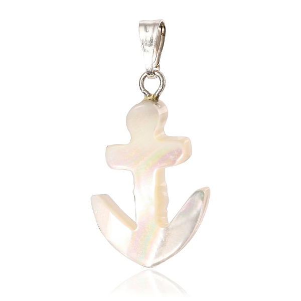 PandaHall Natural Trochid Shell/Trochus Shell Pendants, with Platinum Tone Zinc Alloy Findings, Anchor Charm, 24x14.5x4mm, Hole: 6x2.5mm..., White
PandaHall Natural Trochid Shell/Trochus Shell Pendants, with Platinum Tone Zinc Alloy Findings, Anchor Charm, 24x14.5x4mm, Hole: 6x2.5mm..., White