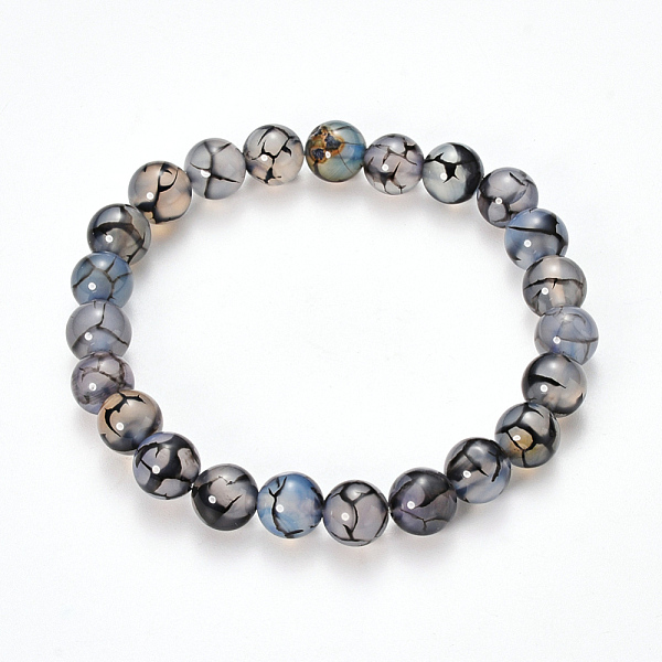 PandaHall Natural Dragon Veins Agate Beaded Stretch Bracelets, Dyed, Round, Steel Blue, 2-1/8 inch(55mm) Natural Agate Blue
PandaHall Natural Dragon Veins Agate Beaded Stretch Bracelets, Dyed, Round, Steel Blue, 2-1/8 inch(55mm) Natural Agate Blue