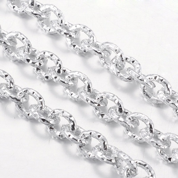 PandaHall Aluminium Cable Chains, Textured, Unwelded, Oval, Silver, 7x6x1.5mm Aluminum Silver
PandaHall Aluminium Cable Chains, Textured, Unwelded, Oval, Silver, 7x6x1.5mm Aluminum Silver