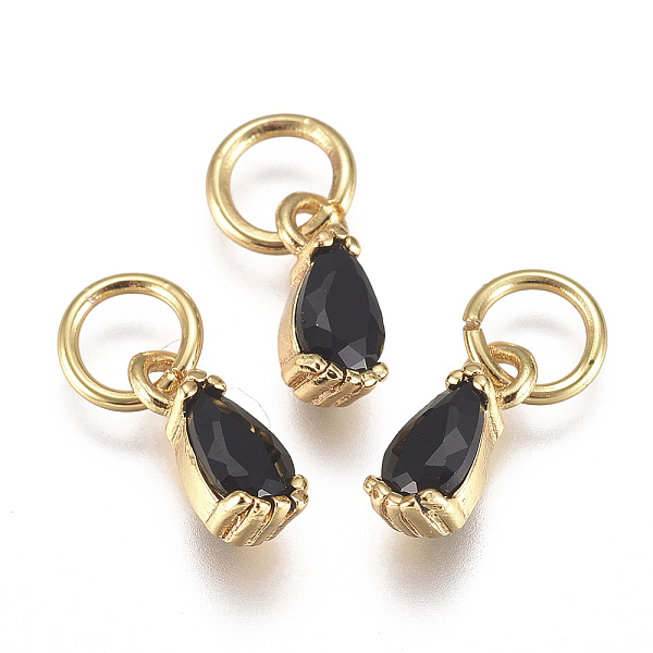PandaHall Brass Micro Pave Cubic Zirconia Charms, with Jump Ring, Long-Lasting Plated, Real 18K Gold Plated, Faceted, Teardrop, Black...
PandaHall Brass Micro Pave Cubic Zirconia Charms, with Jump Ring, Long-Lasting Plated, Real 18K Gold Plated, Faceted, Teardrop, Black...
