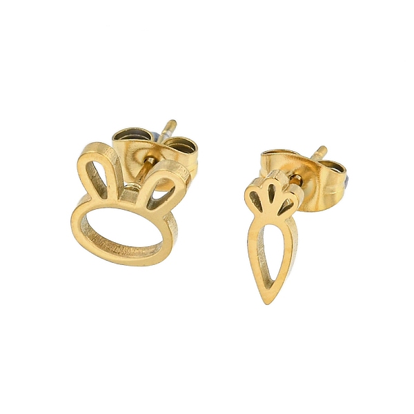 PandaHall 304 Stainless Steel Stud Earrings, Rabbit Head & Carrot, Golden, 9.5~10.5x4.5~8.5mm 304 Stainless Steel Mixed Shapes
PandaHall 304 Stainless Steel Stud Earrings, Rabbit Head & Carrot, Golden, 9.5~10.5x4.5~8.5mm 304 Stainless Steel Mixed Shapes