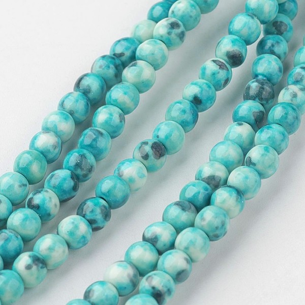 PandaHall Natural Ocean White Jade Bead Strands, Round, Dyed, Dark Turquoise, 4mm, Hole: 1mm, about 104pcs/strand, 15.7 inch(400mm) Ocean..., Cyan
PandaHall Natural Ocean White Jade Bead Strands, Round, Dyed, Dark Turquoise, 4mm, Hole: 1mm, about 104pcs/strand, 15.7 inch(400mm) Ocean..., Cyan