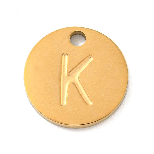 PandaHall Ion Plating(IP) 304 Stainless Steel Pendants, Laser Cut, Flat Round with Letter Charm, Golden, Letter K, 10x1mm, Hole: 1.4mm 304...
PandaHall Ion Plating(IP) 304 Stainless Steel Pendants, Laser Cut, Flat Round with Letter Charm, Golden, Letter K, 10x1mm, Hole: 1.4mm 304...