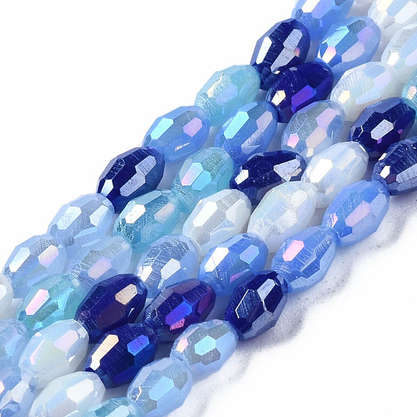 PandaHall Electroplate Glass Beads Strands, AB Color Plated, Faceted, Rice, Royal Blue, 4.5x3mm, Hole: 0.7mm, about 96~100pcs/Strand, 15.75...
PandaHall Electroplate Glass Beads Strands, AB Color Plated, Faceted, Rice, Royal Blue, 4.5x3mm, Hole: 0.7mm, about 96~100pcs/Strand, 15.75...