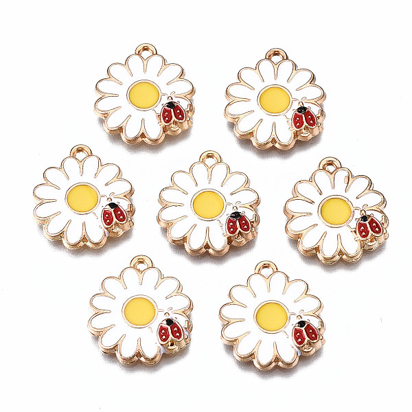 PandaHall Eco-Friendly Alloy Enamel Pendants, Cadmium Free & Lead Free & Nickel Free, Light Gold, Flower with Beetle, White, 18.5x17x3mm...
PandaHall Eco-Friendly Alloy Enamel Pendants, Cadmium Free & Lead Free & Nickel Free, Light Gold, Flower with Beetle, White, 18.5x17x3mm...