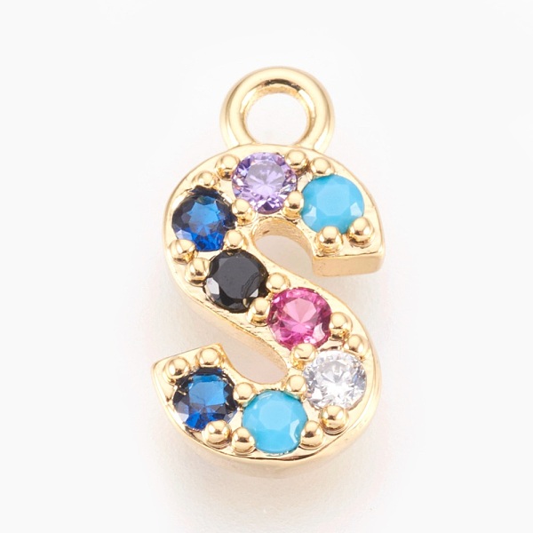 PandaHall Brass Micro Pave Cubic Zirconia Charms, Letter, Golden, Letter.S, 13~14x7~10x2~2.5mm, Hole: 1.5~1.8mm Brass+Cubic Zirconia Letter...
PandaHall Brass Micro Pave Cubic Zirconia Charms, Letter, Golden, Letter.S, 13~14x7~10x2~2.5mm, Hole: 1.5~1.8mm Brass+Cubic Zirconia Letter...