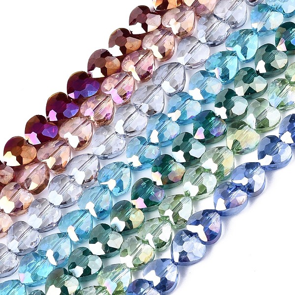 PandaHall Electroplate Glass Beads Strands, Faceted, Heart, Mixed Color, 7x7x4mm, Hole: 1mm, about 100pcs/strand, 25.59 inch(65cm) Glass..., Multicolor
PandaHall Electroplate Glass Beads Strands, Faceted, Heart, Mixed Color, 7x7x4mm, Hole: 1mm, about 100pcs/strand, 25.59 inch(65cm) Glass..., Multicolor