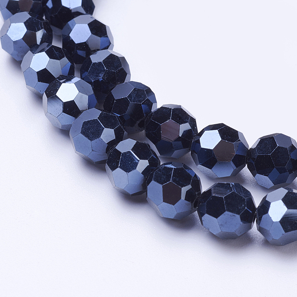 PandaHall Electroplate Glass Beads Strand, Full Plated, Faceted(32 Facets), Round, Hematite Plated, 4mm, Hole: 1mm, about 87~93pcs/strand..., Black
PandaHall Electroplate Glass Beads Strand, Full Plated, Faceted(32 Facets), Round, Hematite Plated, 4mm, Hole: 1mm, about 87~93pcs/strand..., Black