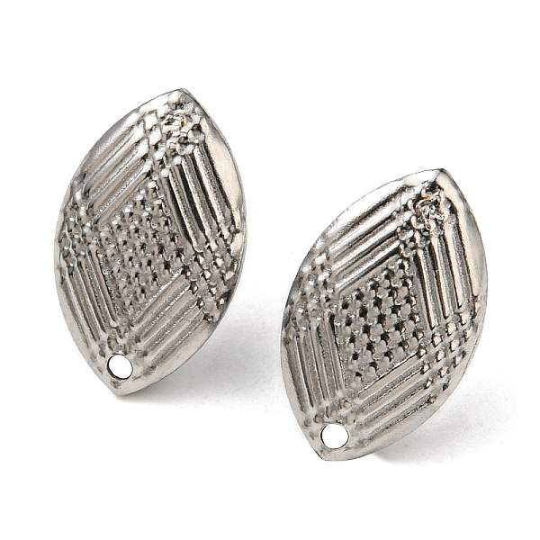 PandaHall 304 Stainless Steel Stud Earring Findings, Textured Leaf, Stainless Steel Color, 14.7x9mm, Hole: 1mm, Pin: 0.8mm 304 Stainless...
PandaHall 304 Stainless Steel Stud Earring Findings, Textured Leaf, Stainless Steel Color, 14.7x9mm, Hole: 1mm, Pin: 0.8mm 304 Stainless...