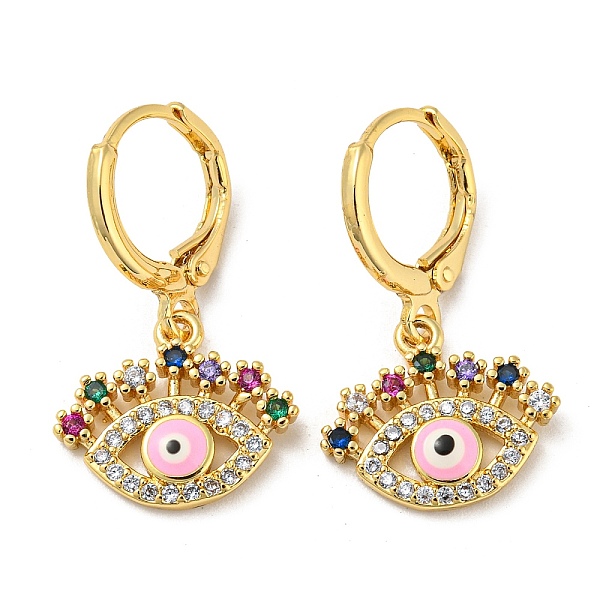 PandaHall Evil Eye Real 18K Gold Plated Brass Dangle Leverback Earrings, with Enamel and Cubic Zirconia, Pearl Pink, 25.5x15mm Cubic...
PandaHall Evil Eye Real 18K Gold Plated Brass Dangle Leverback Earrings, with Enamel and Cubic Zirconia, Pearl Pink, 25.5x15mm Cubic...