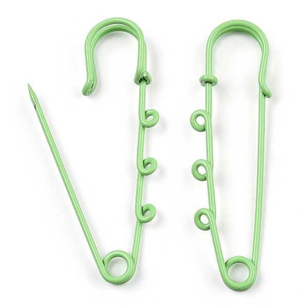 PandaHall Spray Painted Iron Brooch Findings, Kilt Pins with Triple Loops, Pale Green, 59x18x6mm, Hole: 2mm Iron
PandaHall Spray Painted Iron Brooch Findings, Kilt Pins with Triple Loops, Pale Green, 59x18x6mm, Hole: 2mm Iron