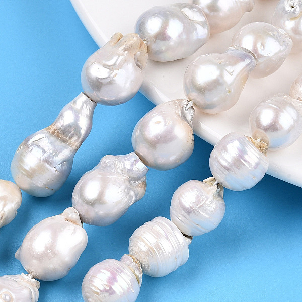 PandaHall Natural Baroque Pearl Keshi Pearl Beads Strands, Cultured Freshwater Pearl, Nuggets, Seashell Color, 12~28x10~16x10~15mm, Hole...
PandaHall Natural Baroque Pearl Keshi Pearl Beads Strands, Cultured Freshwater Pearl, Nuggets, Seashell Color, 12~28x10~16x10~15mm, Hole...