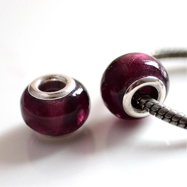 PandaHall Handmade Silver Foil Glass European Beads, with Silver Color Plated Brass Cores, Rondelle, Purple, 14x10mm, Hole: 5mm...
PandaHall Handmade Silver Foil Glass European Beads, with Silver Color Plated Brass Cores, Rondelle, Purple, 14x10mm, Hole: 5mm...