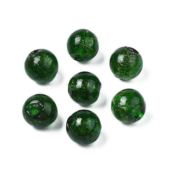 PandaHall Handmade Gold Sand Lampwork Beads, Round, Green, 9~10x9~10mm, Hole: 1.5mm Lampwork Round Green
PandaHall Handmade Gold Sand Lampwork Beads, Round, Green, 9~10x9~10mm, Hole: 1.5mm Lampwork Round Green