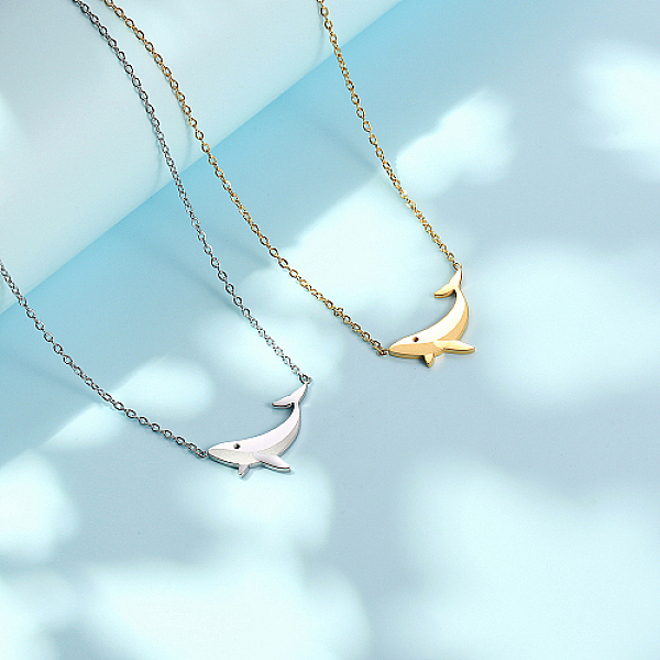 PandaHall Stainless Steel Pendant Necklaces with Cable Chains, Dolphin, Golden, 17.72 inch(45cm) Stainless Steel Dolphin
PandaHall Stainless Steel Pendant Necklaces with Cable Chains, Dolphin, Golden, 17.72 inch(45cm) Stainless Steel Dolphin