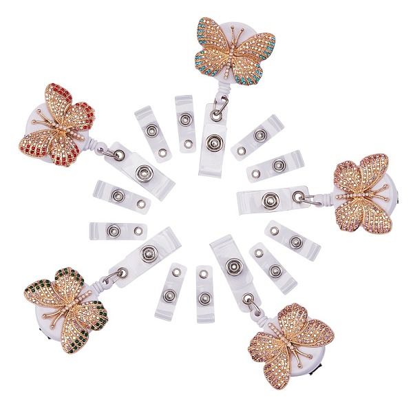 PandaHall Butterfly Rhinestone Badge Reel, Retractable Badge Holder, with Iron Alligator Clip and Plastic Clear Thong, Lightweight & Easy..., Multicolor
PandaHall Butterfly Rhinestone Badge Reel, Retractable Badge Holder, with Iron Alligator Clip and Plastic Clear Thong, Lightweight & Easy..., Multicolor