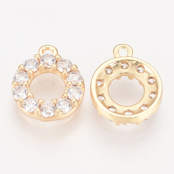 PandaHall Brass Micro Pave Cubic Zirconia Charms, Real 18K Gold Plated, Donut, Golden, 10.5x8.5x2mm, Hole: 1mm Brass+Cubic Zirconia Donut..., Clear
PandaHall Brass Micro Pave Cubic Zirconia Charms, Real 18K Gold Plated, Donut, Golden, 10.5x8.5x2mm, Hole: 1mm Brass+Cubic Zirconia Donut..., Clear