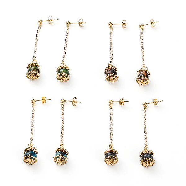 PandaHall Dangle Stud Earrings, with Gold Sand Lampwork Beads, 304 Stainless Steel Stud Earrings Findings, Brass Ear Nuts & Cable Chains..., Multicolor
PandaHall Dangle Stud Earrings, with Gold Sand Lampwork Beads, 304 Stainless Steel Stud Earrings Findings, Brass Ear Nuts & Cable Chains..., Multicolor