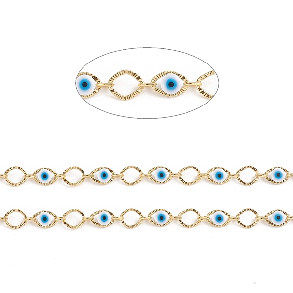 PandaHall 3.28 Feet Handmade Brass Oval Link Chains, with Evil Eye Plastic Beads, Soldered, Long-Lasting Plated, Golden, 9.5x6.5x3mm Plastic
PandaHall 3.28 Feet Handmade Brass Oval Link Chains, with Evil Eye Plastic Beads, Soldered, Long-Lasting Plated, Golden, 9.5x6.5x3mm Plastic