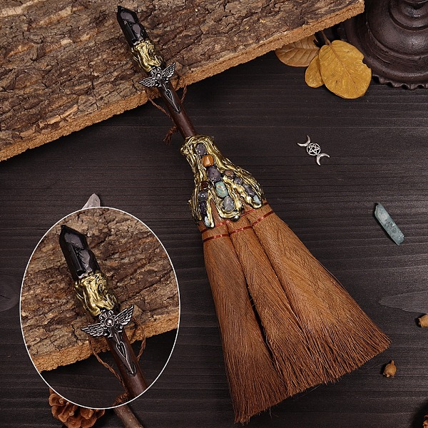 PandaHall Natural Obsidian Witch Altar Broom, Miniature Wicca Brush, Mane Broomstick for Magic Ceremonial, Halloween Wiccan Ritual, with...
PandaHall Natural Obsidian Witch Altar Broom, Miniature Wicca Brush, Mane Broomstick for Magic Ceremonial, Halloween Wiccan Ritual, with...